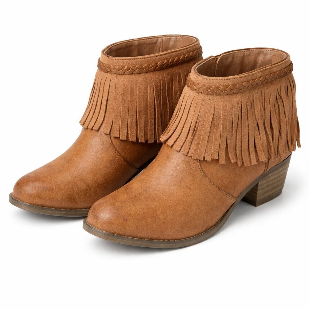 CORKYS Arcadia Fringe Braid Ankle Booties Boots S